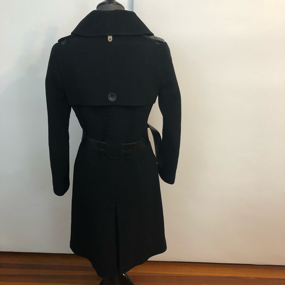 Mackage black wool, cashmere, and leather coat - Picture 4 of 9